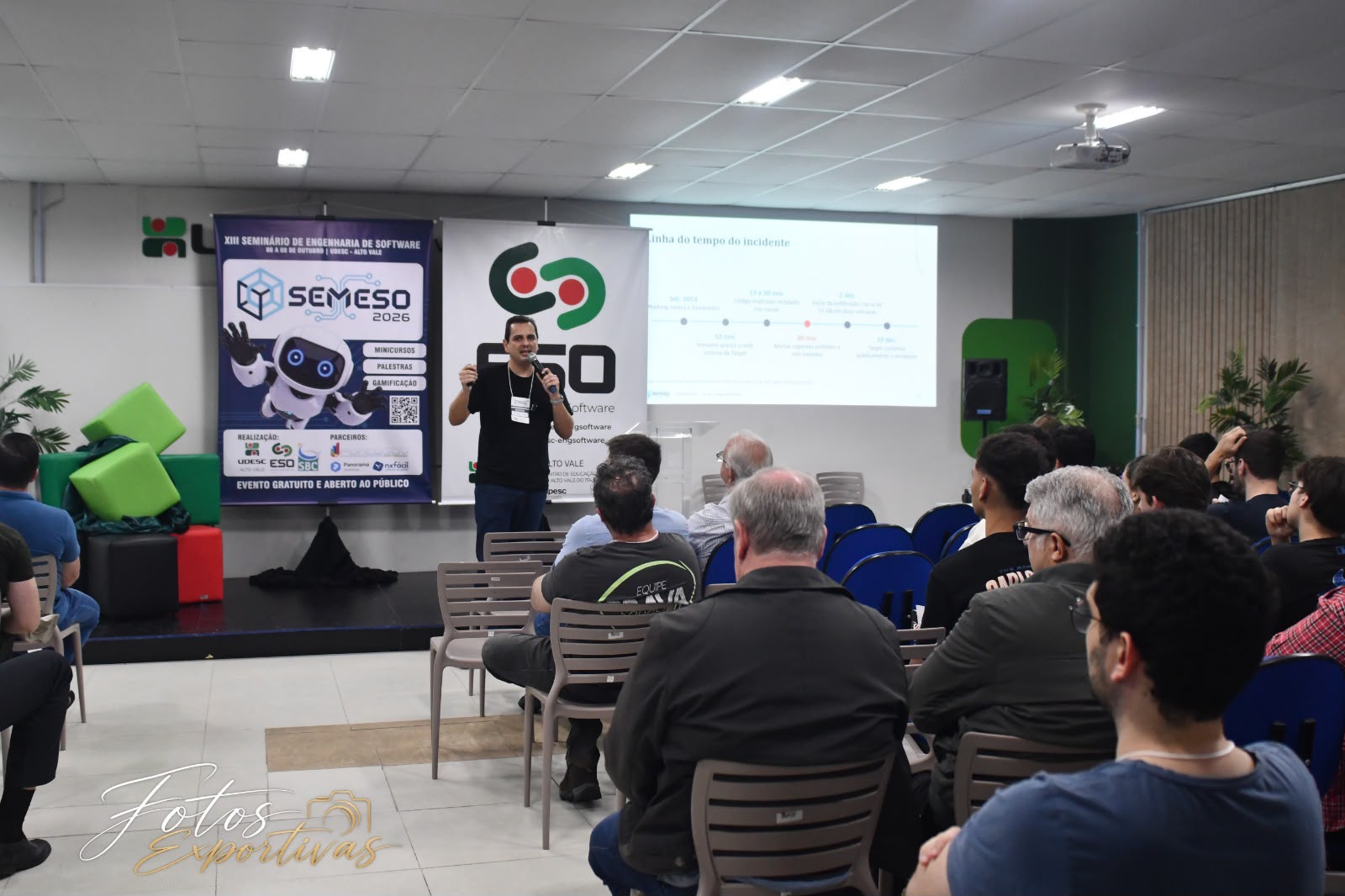 Com simulação de um ataque cibernético real, diretor da SCTI ministra palestra sobre inteligência artificial e segurança na Udesc de Ibirama